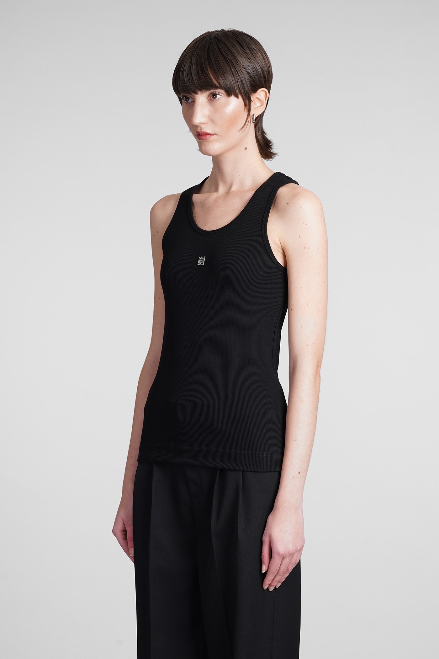 Shop Givenchy Tank Top In Black Cotton