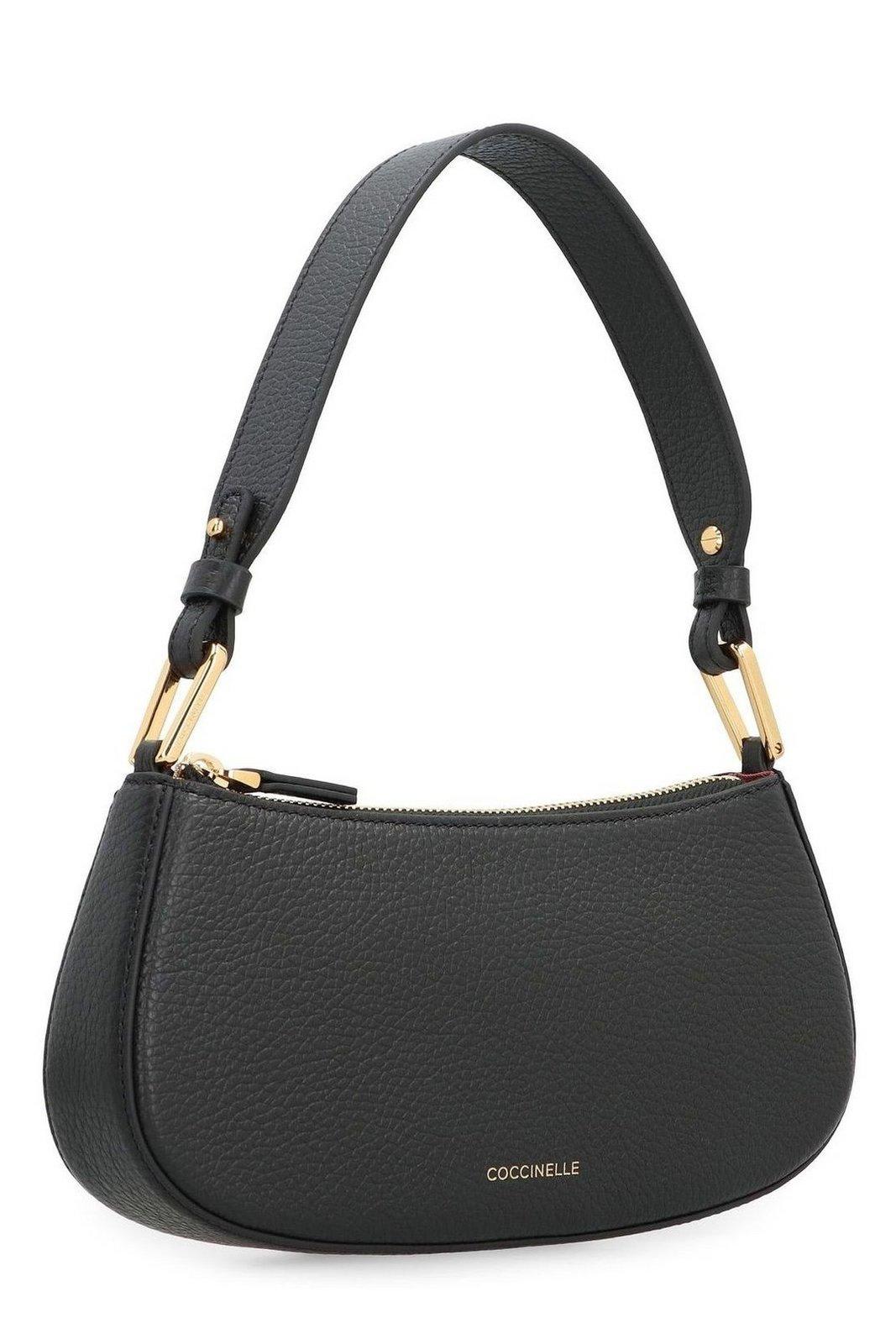 Shop Coccinelle Logo Stamp Zipped Shoulder Bag