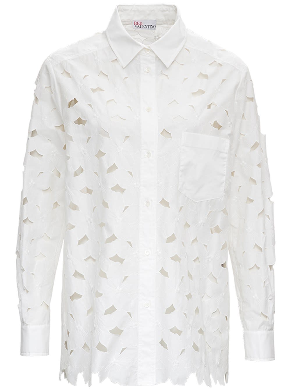 Red Valentino Cottons FLORAL COTTON POPLIN SHIRT