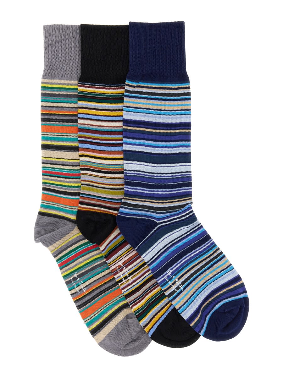 Shop Paul Smith Set Of Three Multicolor Socks In Multicolour