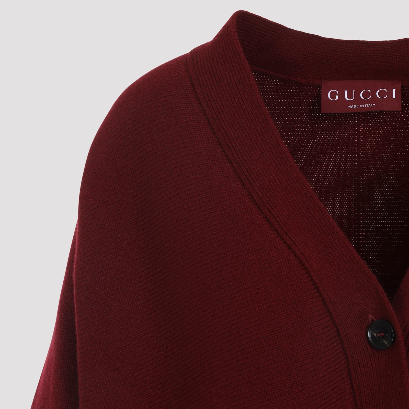Gucci Women Wool And Cashmere V-necked Cardigan In Brown