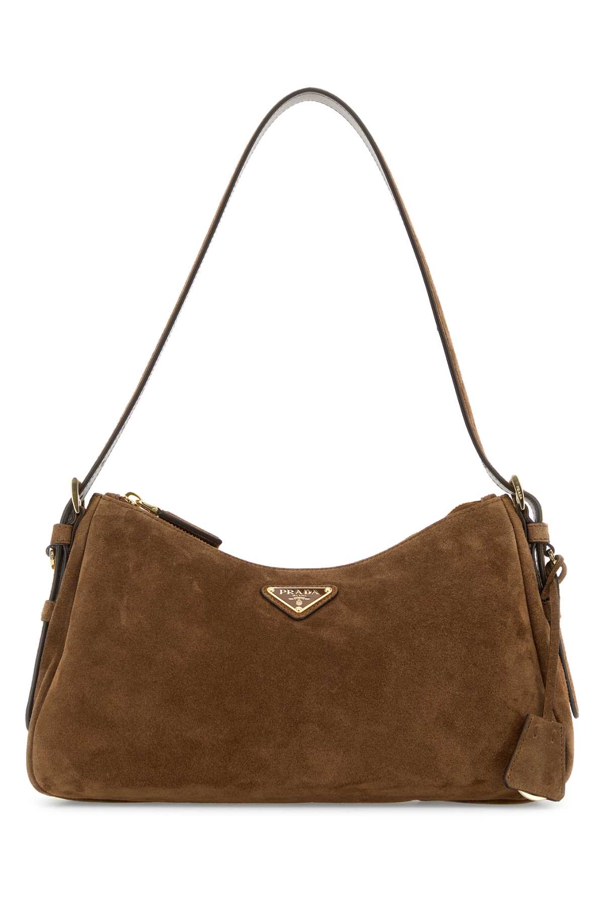 Prada Brown Suede Medium Aimã©e Shoulder Bag In Brown