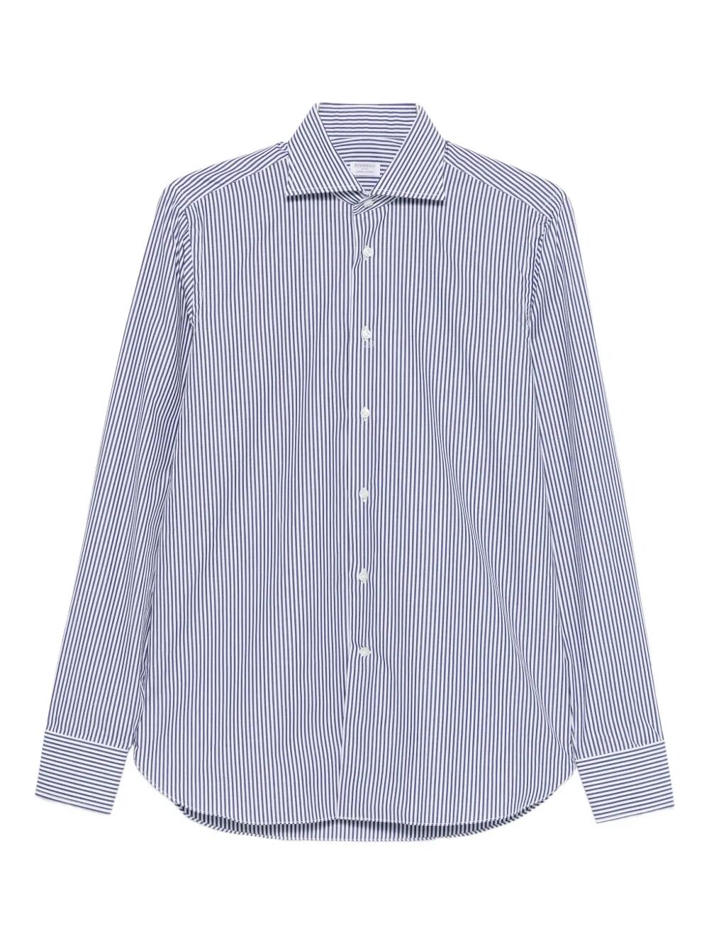 Borriello Napoli Striped Cotton Shirt In Blue