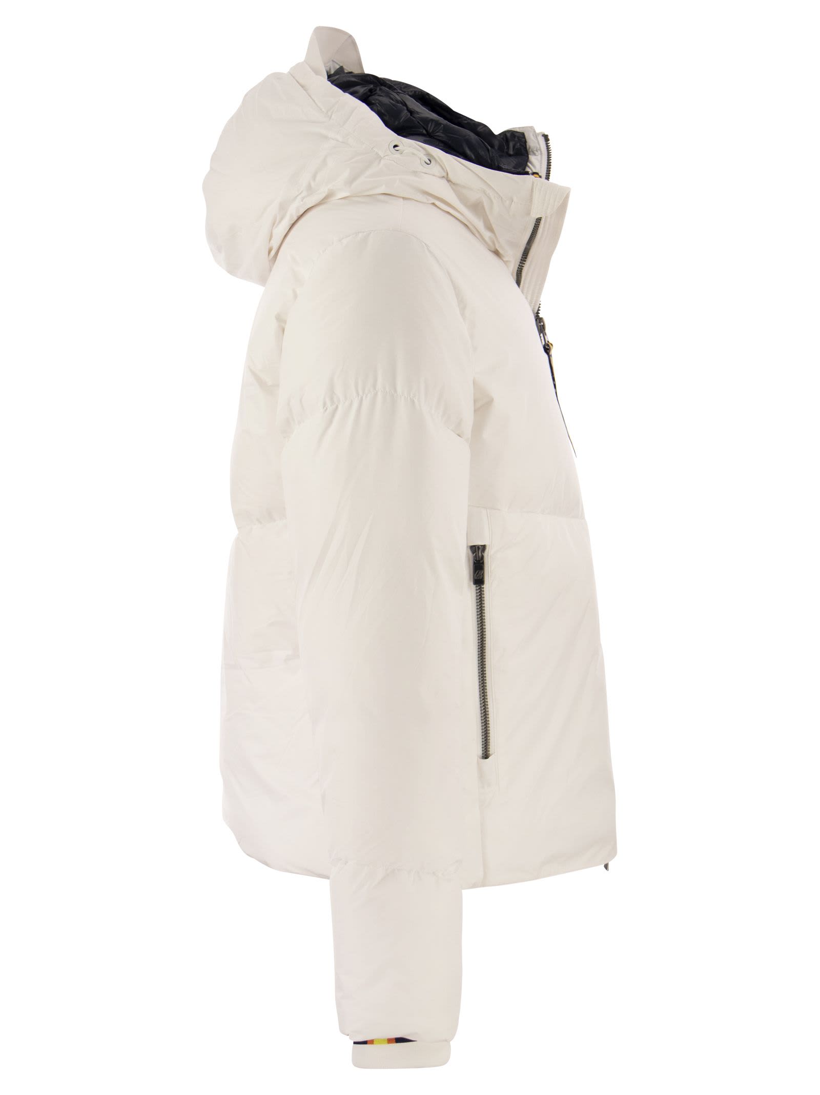 Shop K-way Hugol - Hooded Down Jacket In White