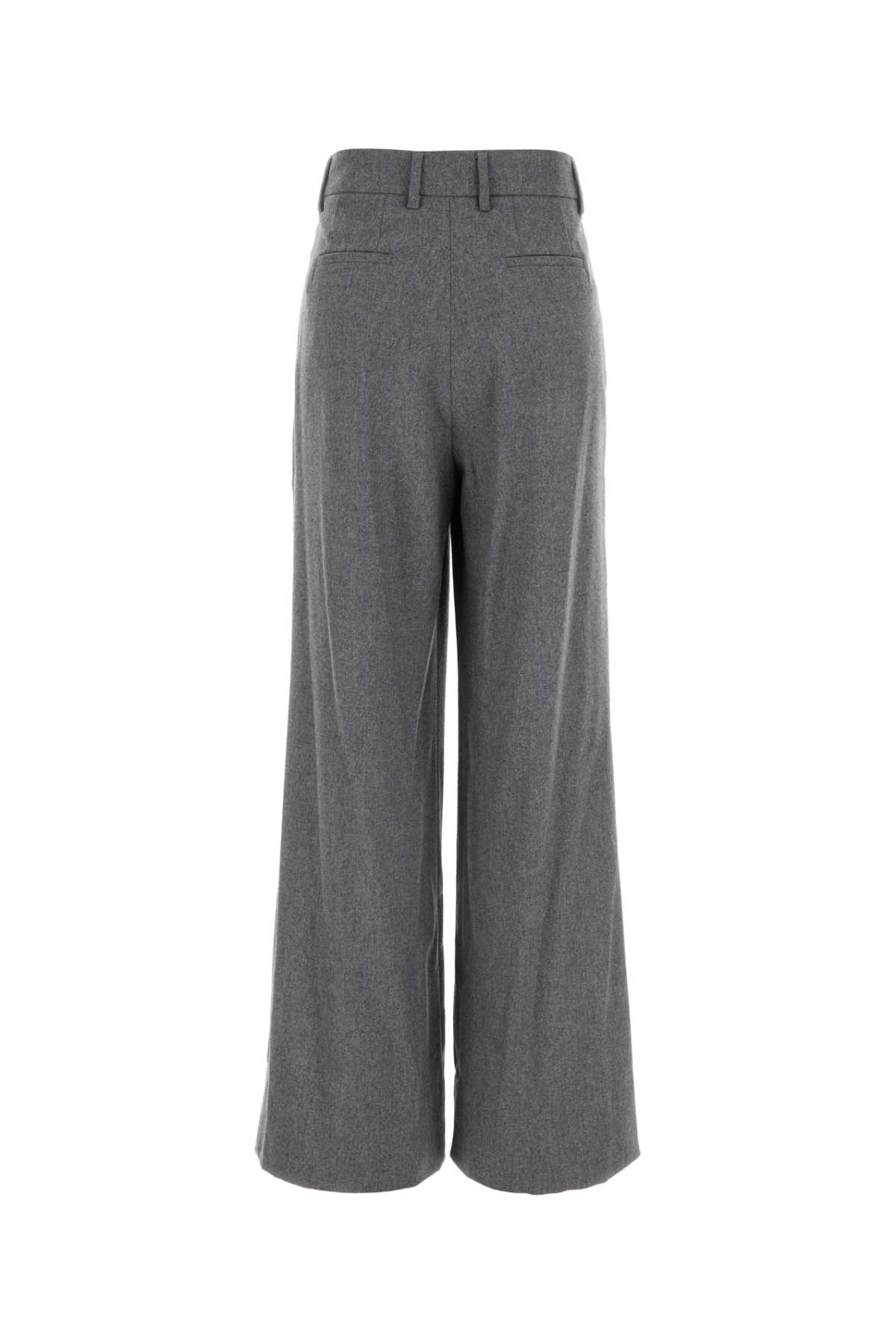 Shop Pt Torino Melange Grey Stretch Wool Blend Wide-leg Pant In Grigio