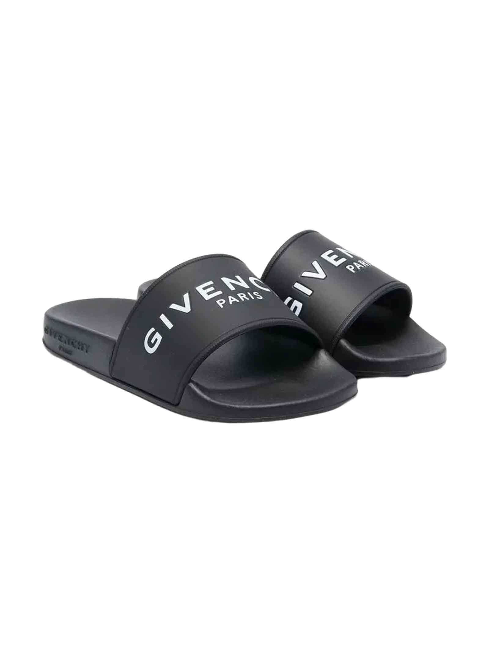 Givenchy Kids' Black Slippers Boy In Nero