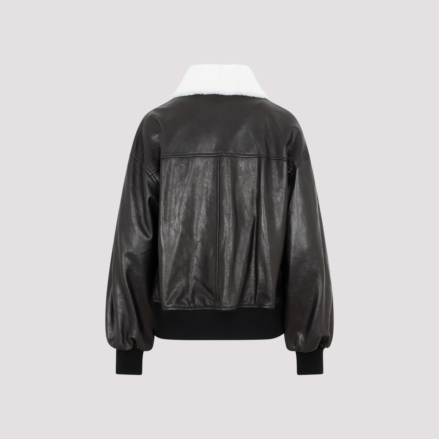 Khaite Shellar Single-breasted Leather Jacket In Black