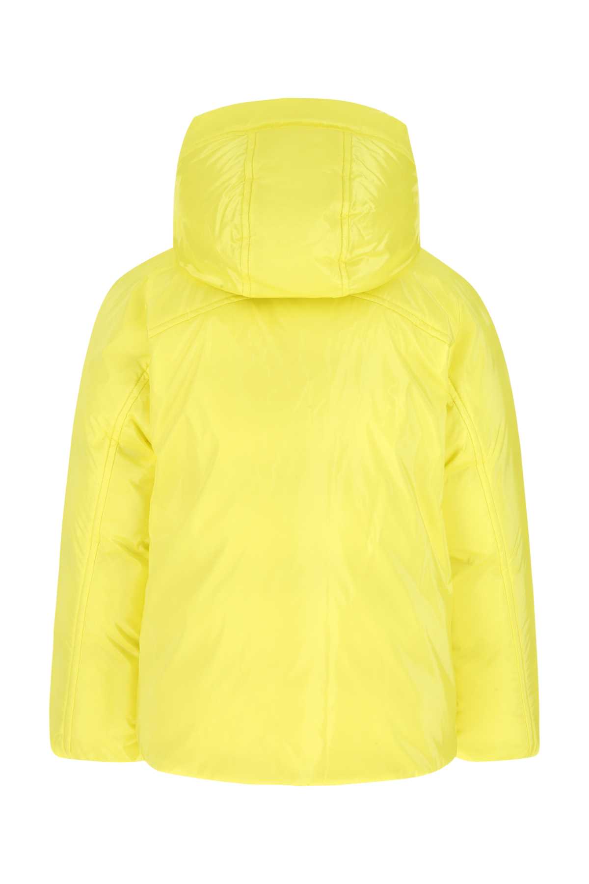 Shop Bottega Veneta Fluo Yellow Nylon Padded Jacket In 7275