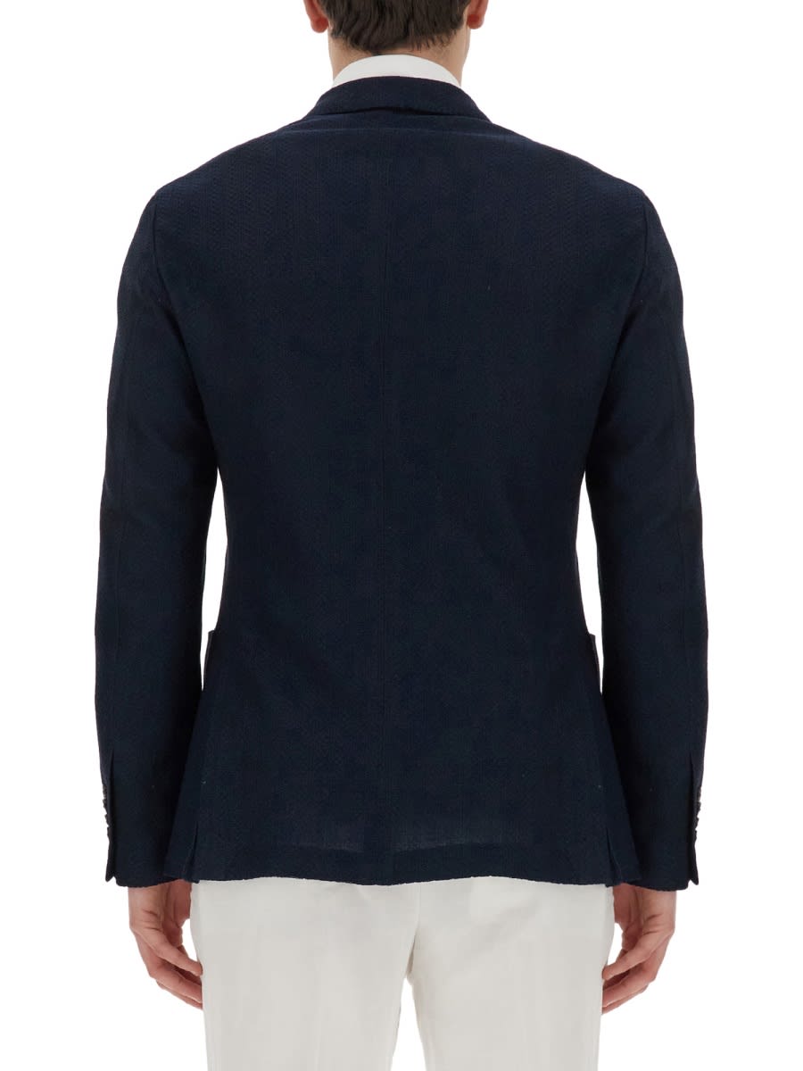 Shop Lardini Double-breasted Jacket In Blue