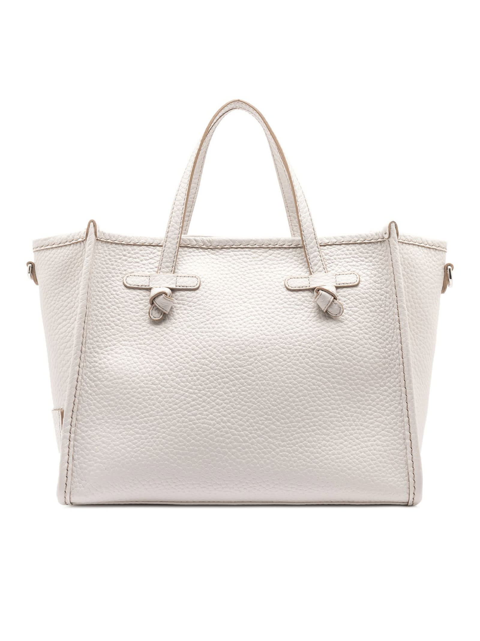 Marcella Shopping Bag In Sand-tone Leather