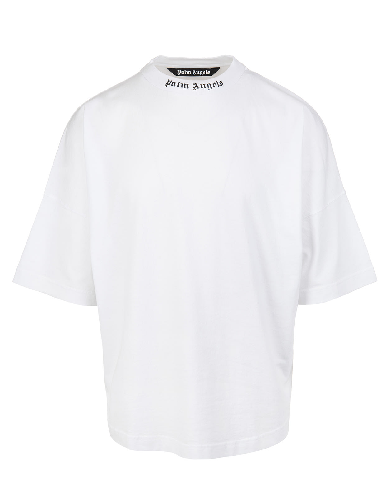 Palm Angels Man White Logo Wide Fit T-shirt