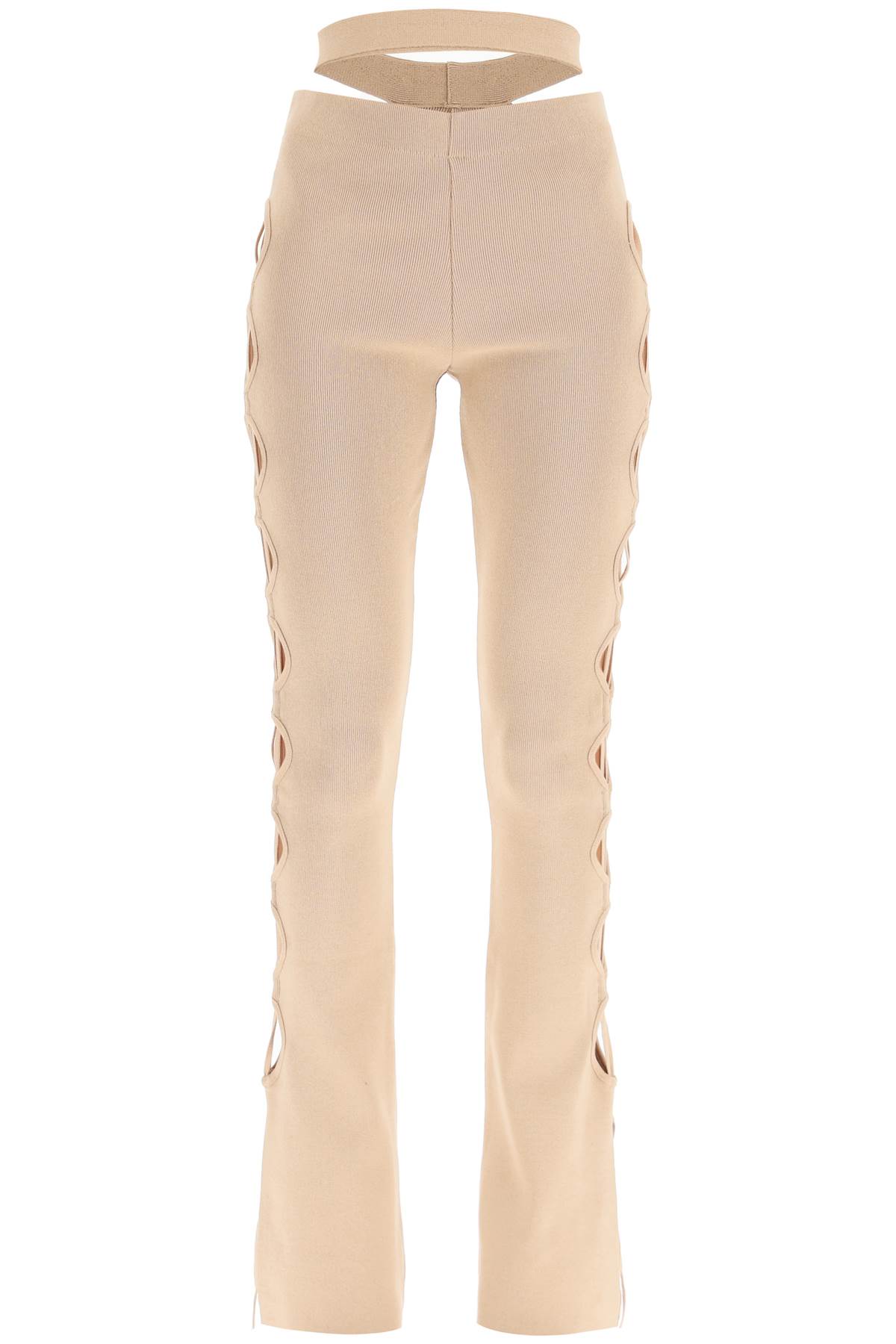 ANDREADAMO Flared Jersey Pants With Cut Outs
