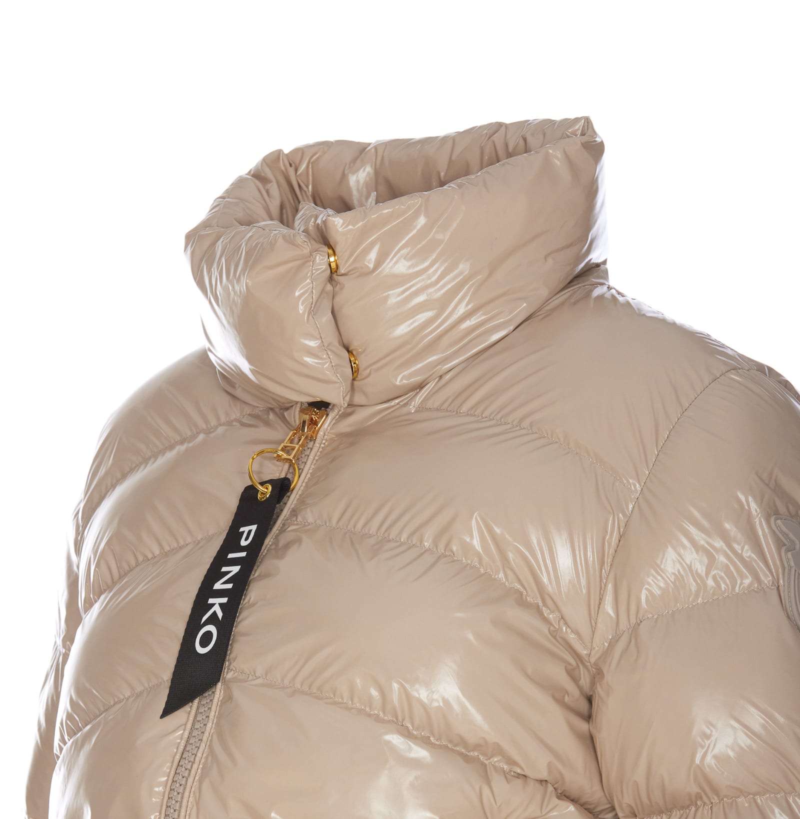 Shop Pinko Mirco Down Jacket In Beige