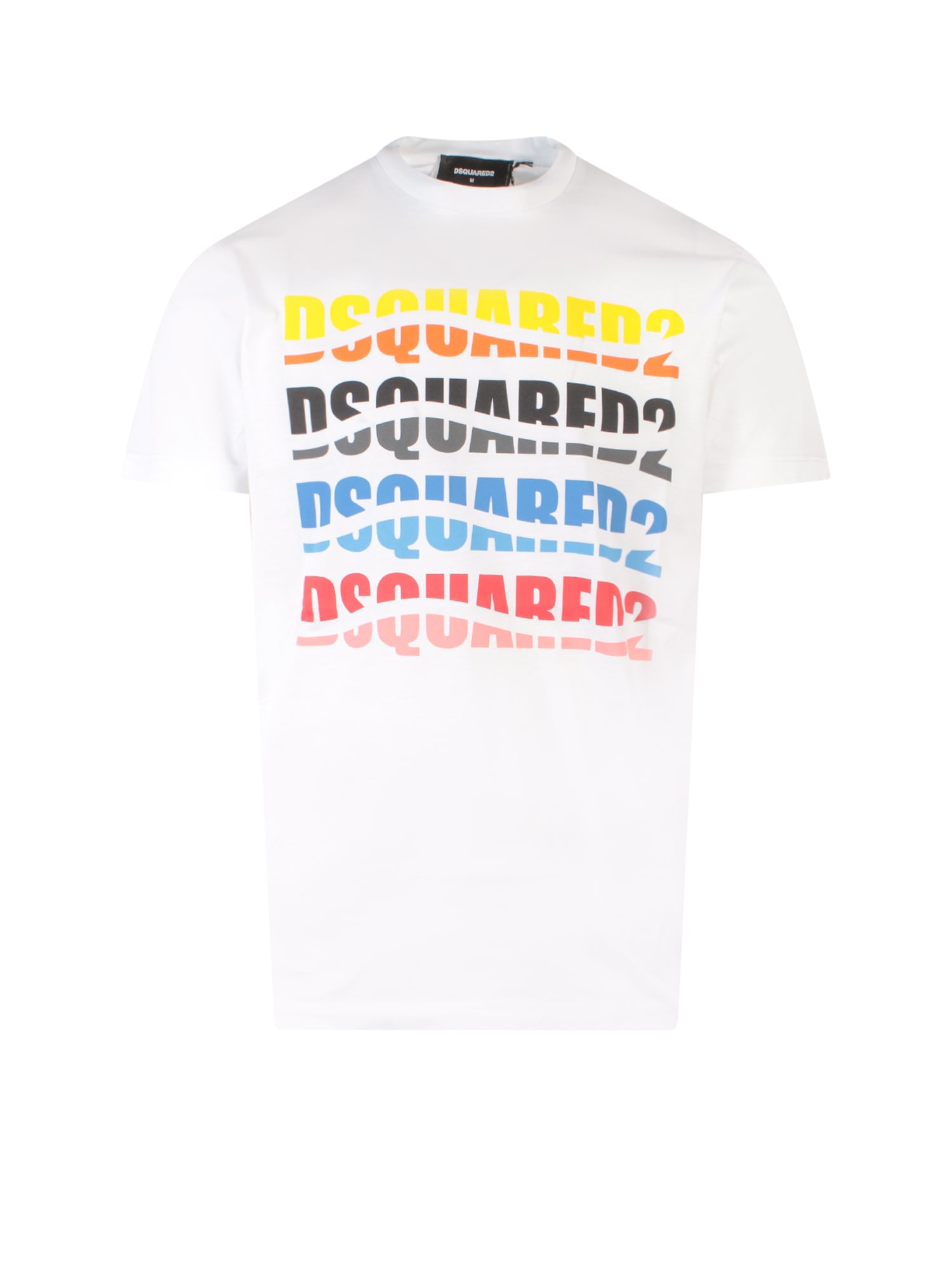 Dsquared2 D2 Color Wave Tee T-shirt In White