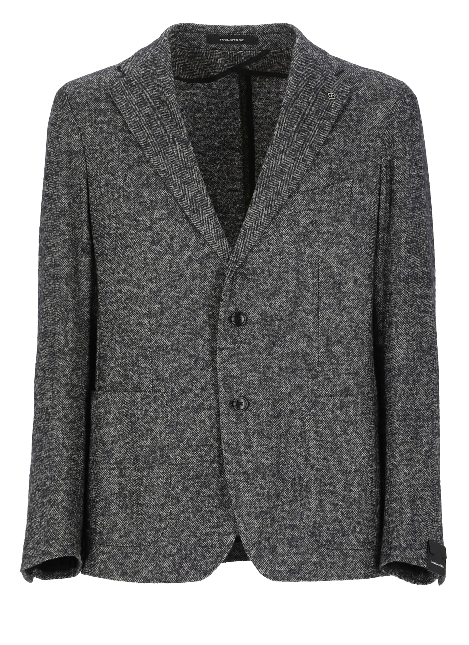 Shop Tagliatore Virgin Wool Jacket In Black