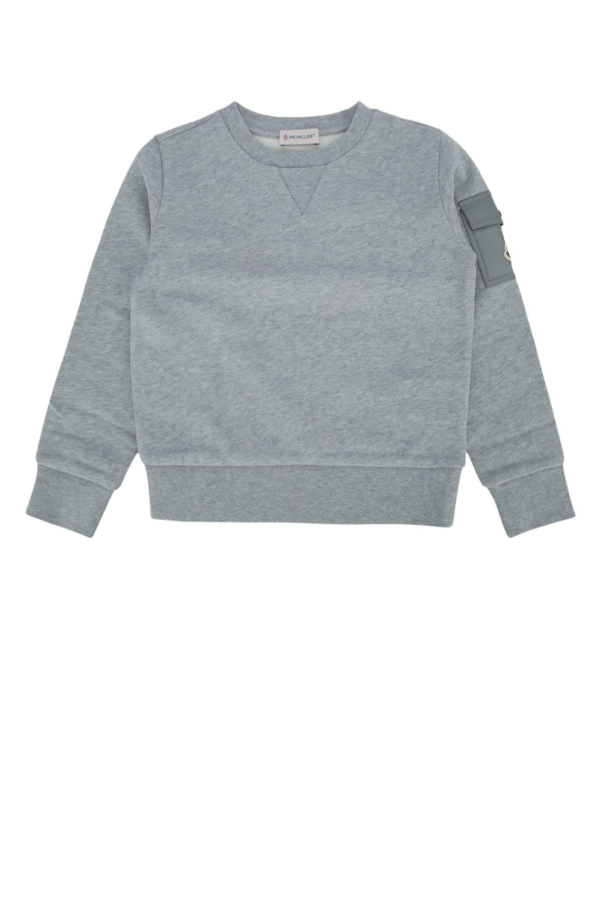 Moncler Sweatshirt With Logo In Gray