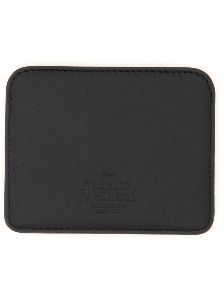 Shop Vivienne Westwood Half Moon Nappa Leather Card Holder In Black