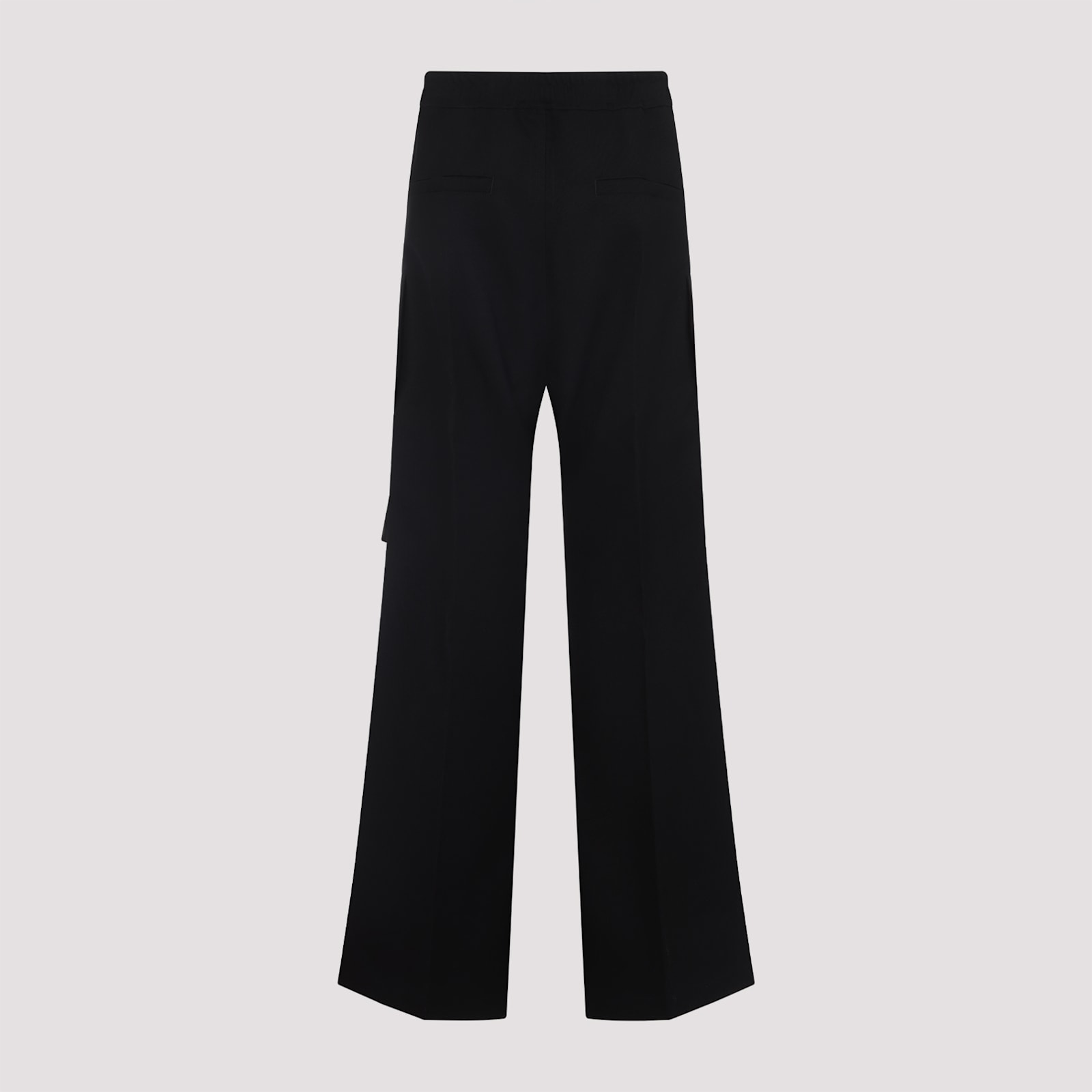 Rick Owens Wide-leg Trousers With High Waist And Utility Pockets In Black