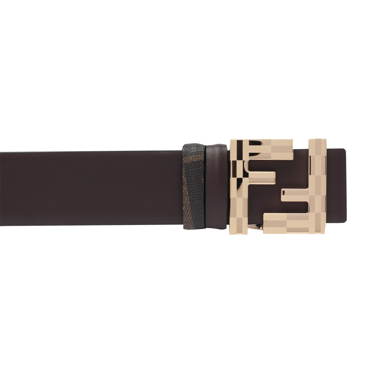 Shop Fendi Reversible Squared Ff Logo In Brown