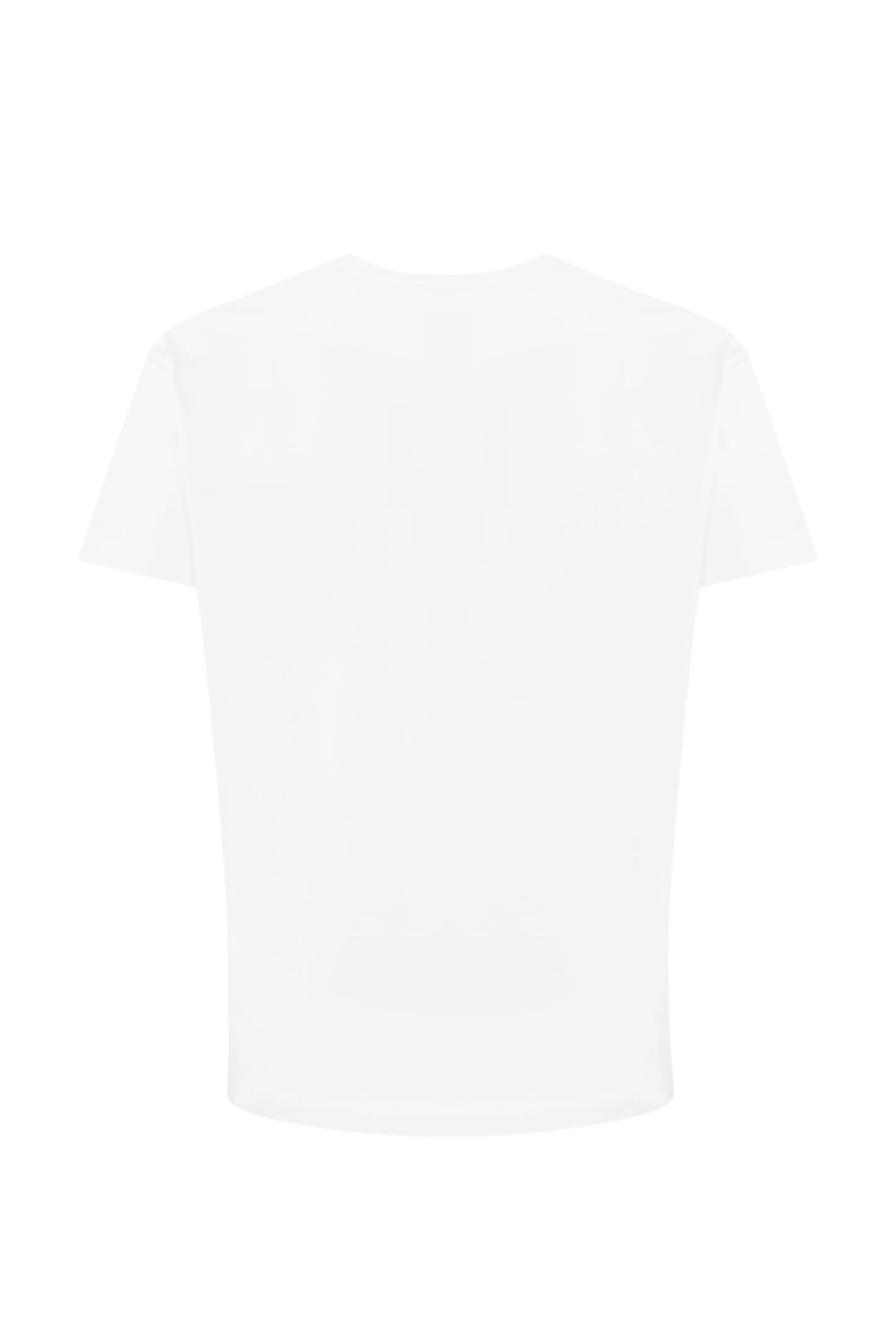 Shop Dsquared2 T-shirt With Ghost Maple Leaf Print In Cotton In White