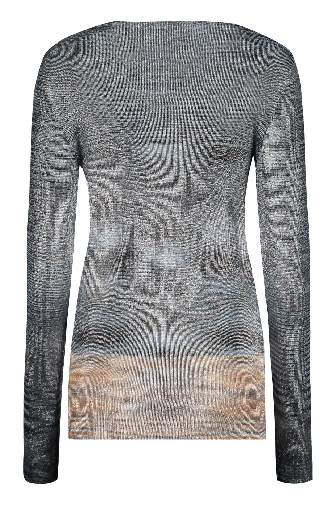Shop Missoni Knitted Viscosa-blend Top In Blue