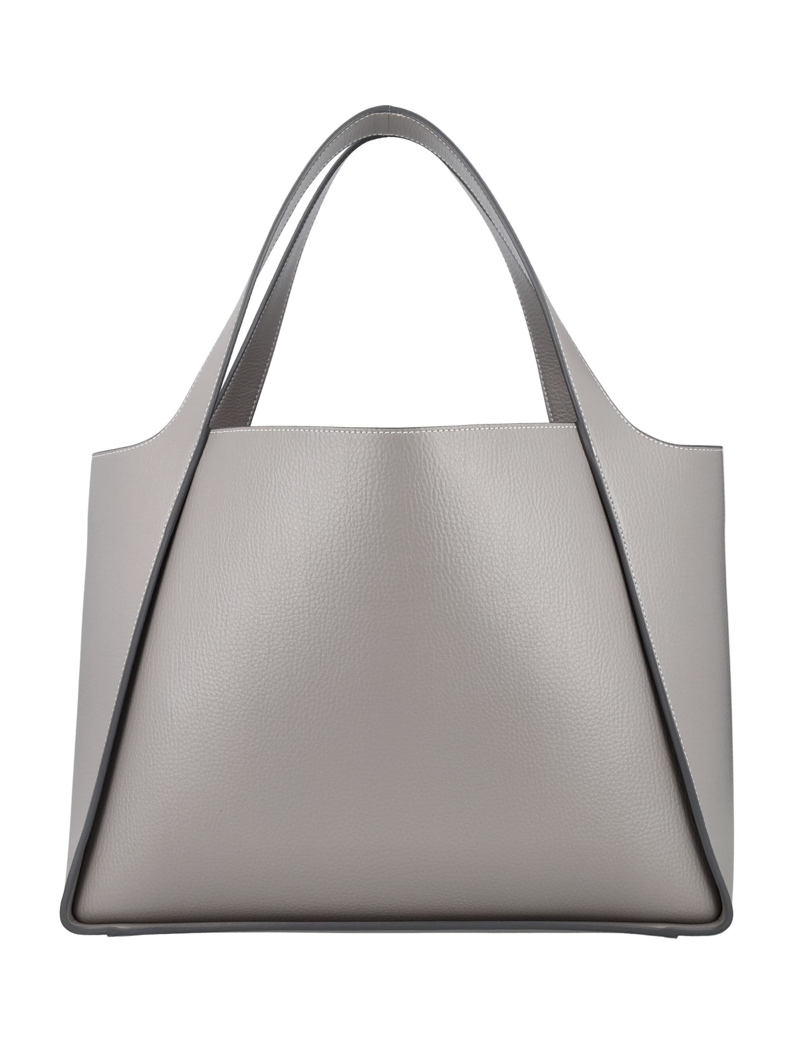 Shop Stella Mccartney Logo Grainy Alter Mat Tote Bag In Smoke