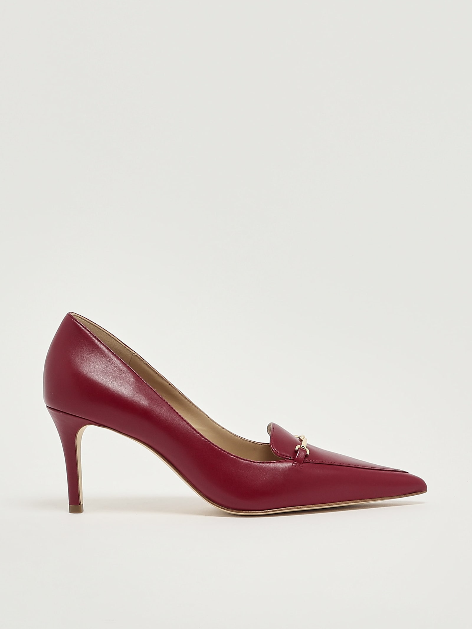 Michael Kors Lena Leather Decollete Mulberry Color In Brown