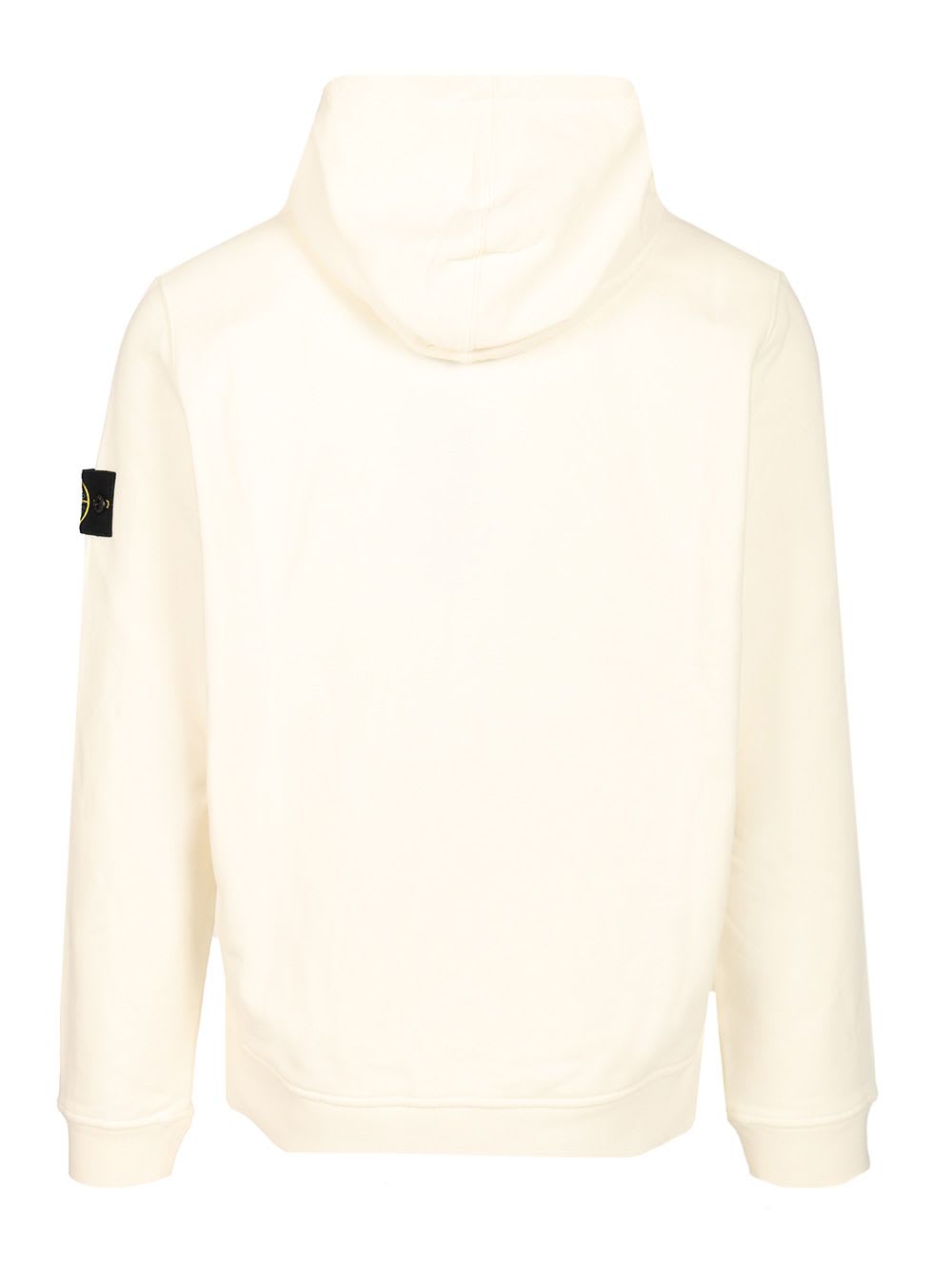 Stone Island Brushed Organic Cotton Fleece Hoodie Clothing In Neutral