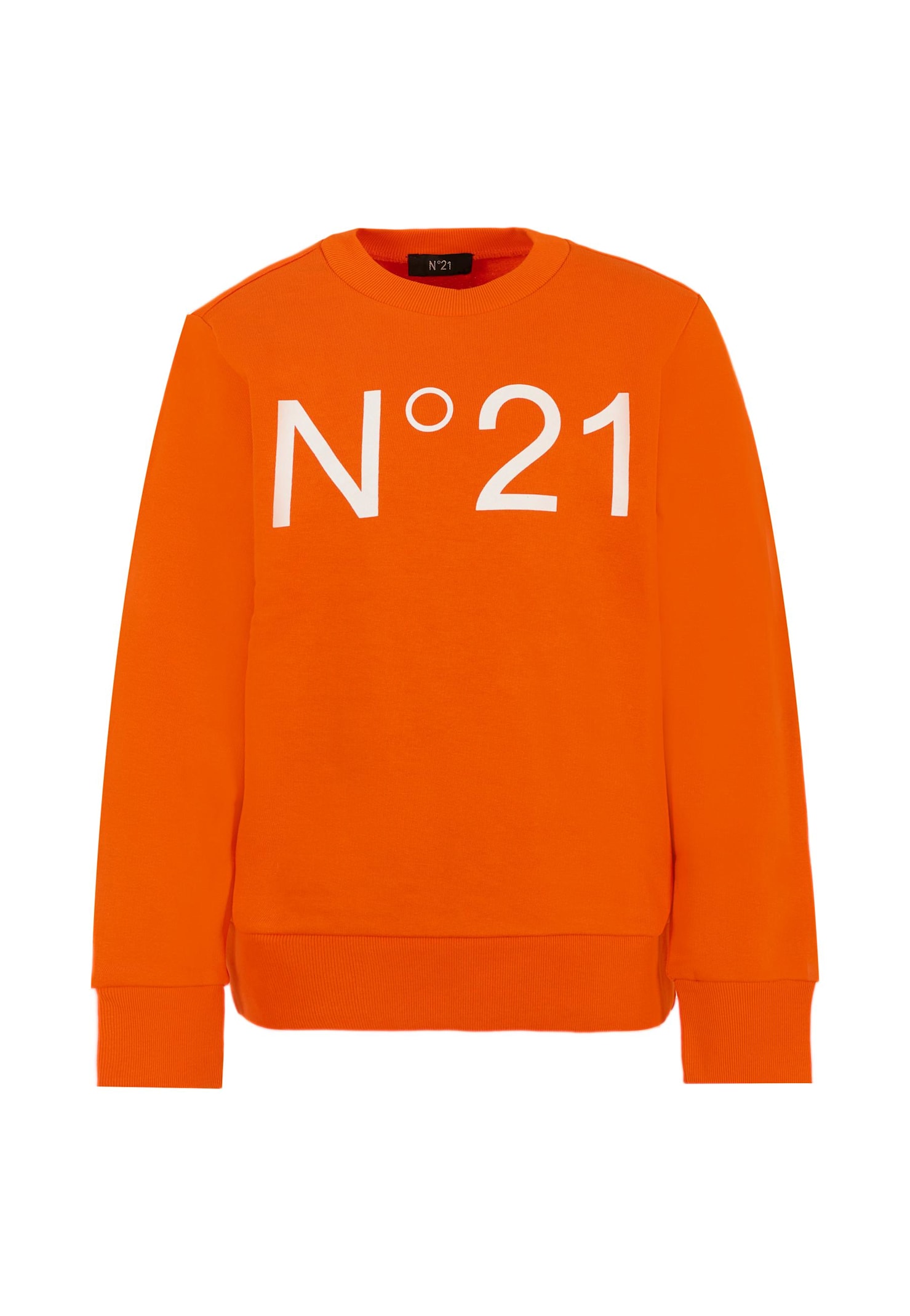 N°21 Orange Sweatshirt For Kids With Logo