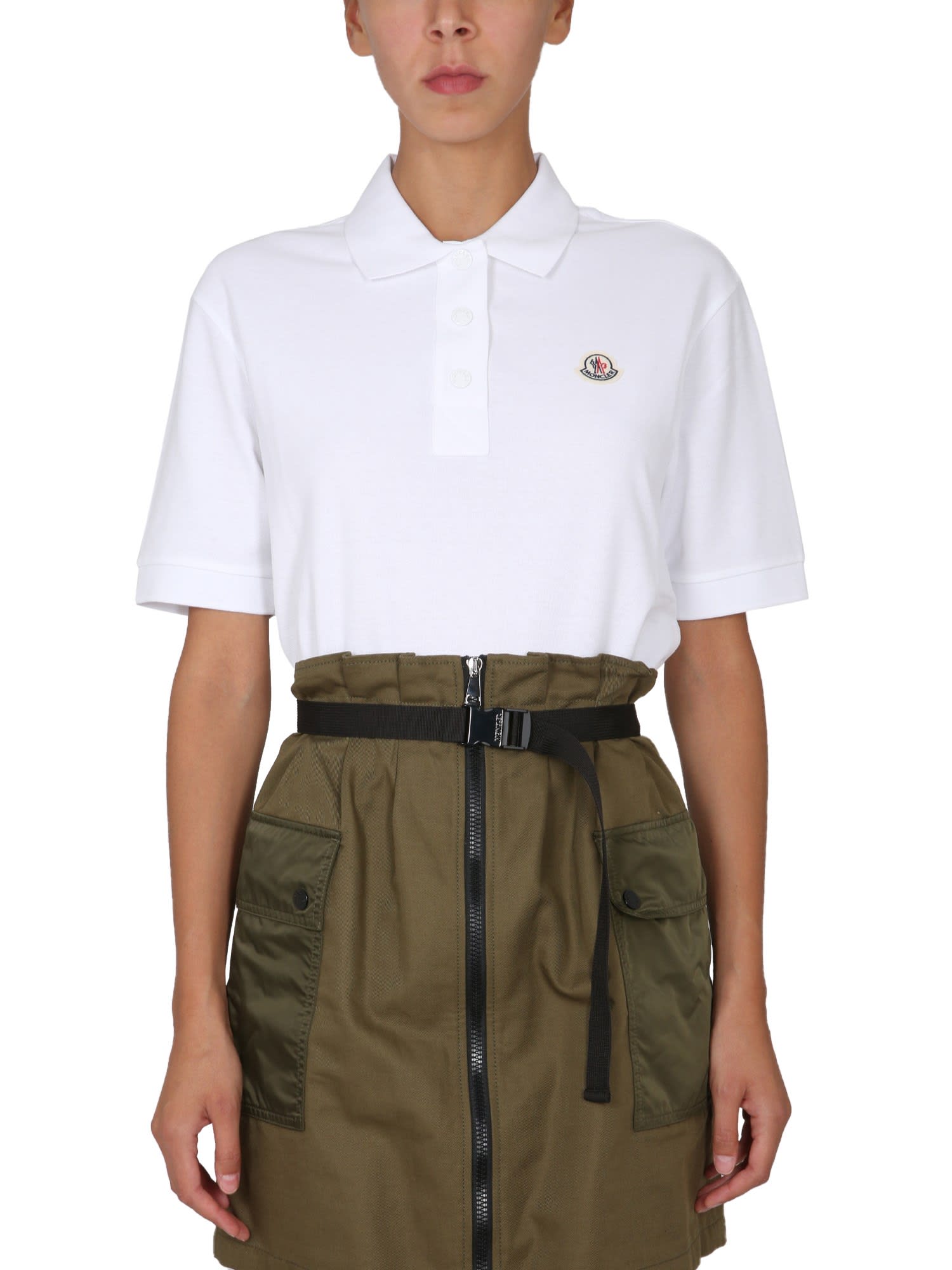 MONCLER POLO WITH LOGO PATCH