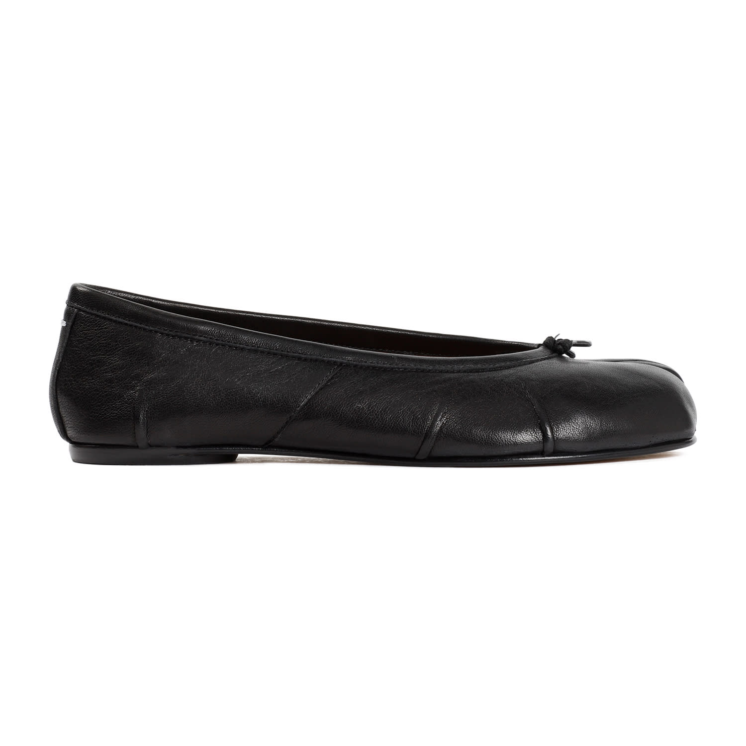 Maison Margiela Tabi Leather Split-toe Ballerina Flats In Black