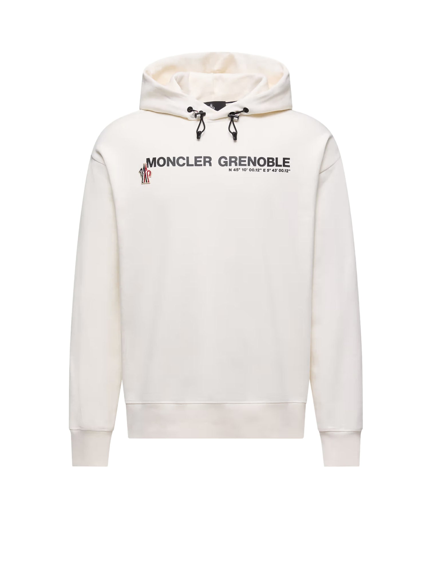 Moncler Grenoble Logoed Cotton Hooded Sweatshirt In White