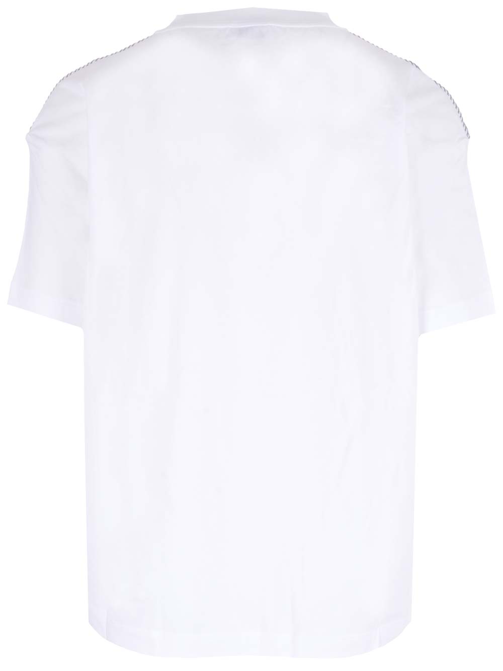 Shop Brunello Cucinelli Shiny Embroidery Top In Bianco