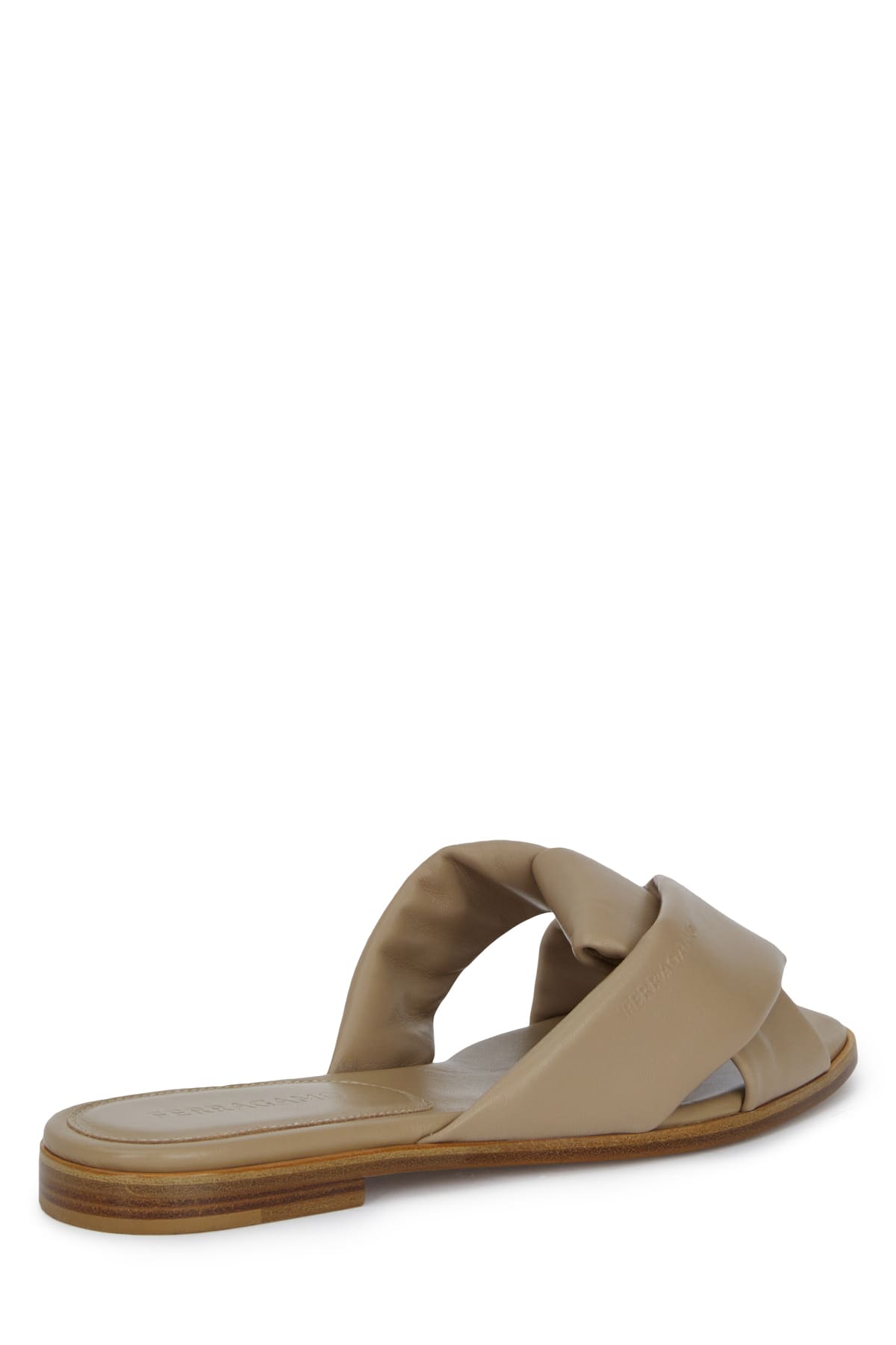 Ferragamo Nappa Slippers With Origami Tied Band In 002