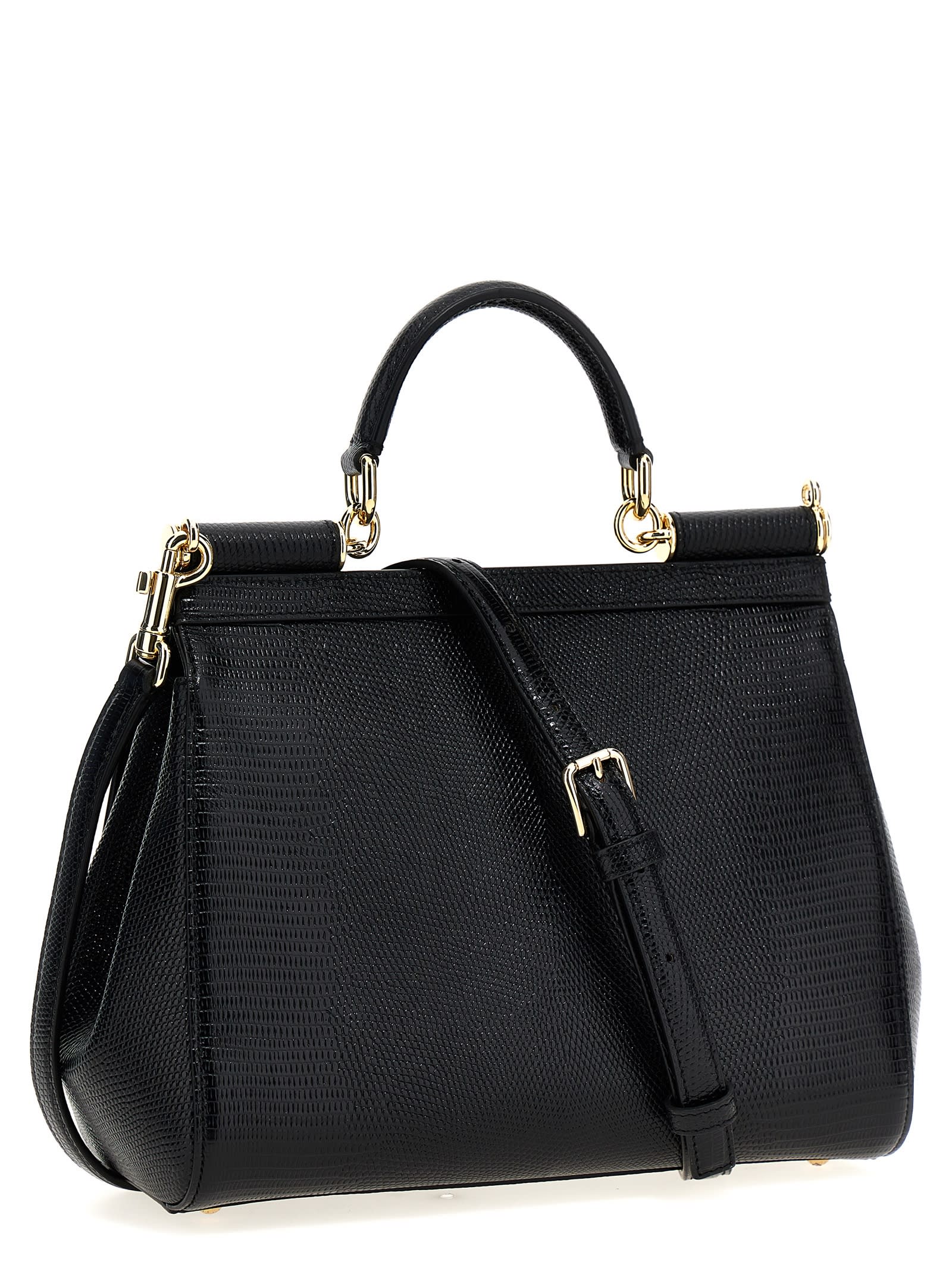 Shop Dolce & Gabbana Sicily Large Handbag In Black