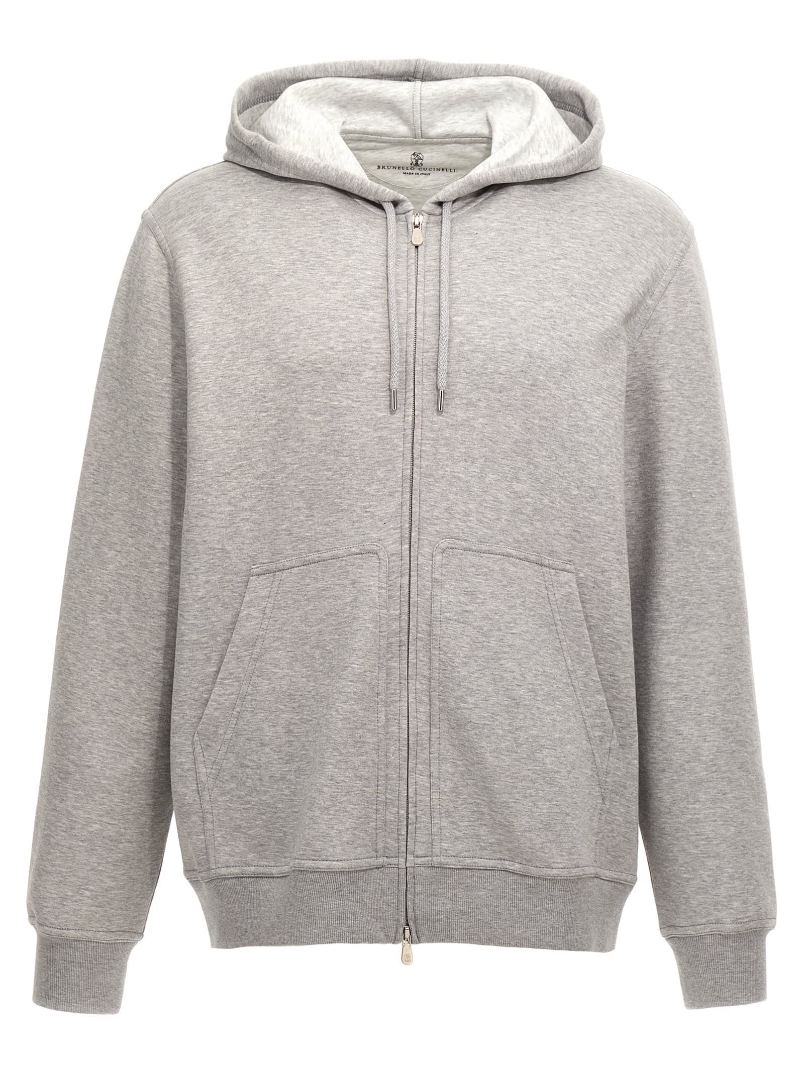 Shop Brunello Cucinelli Hoodie In Gray