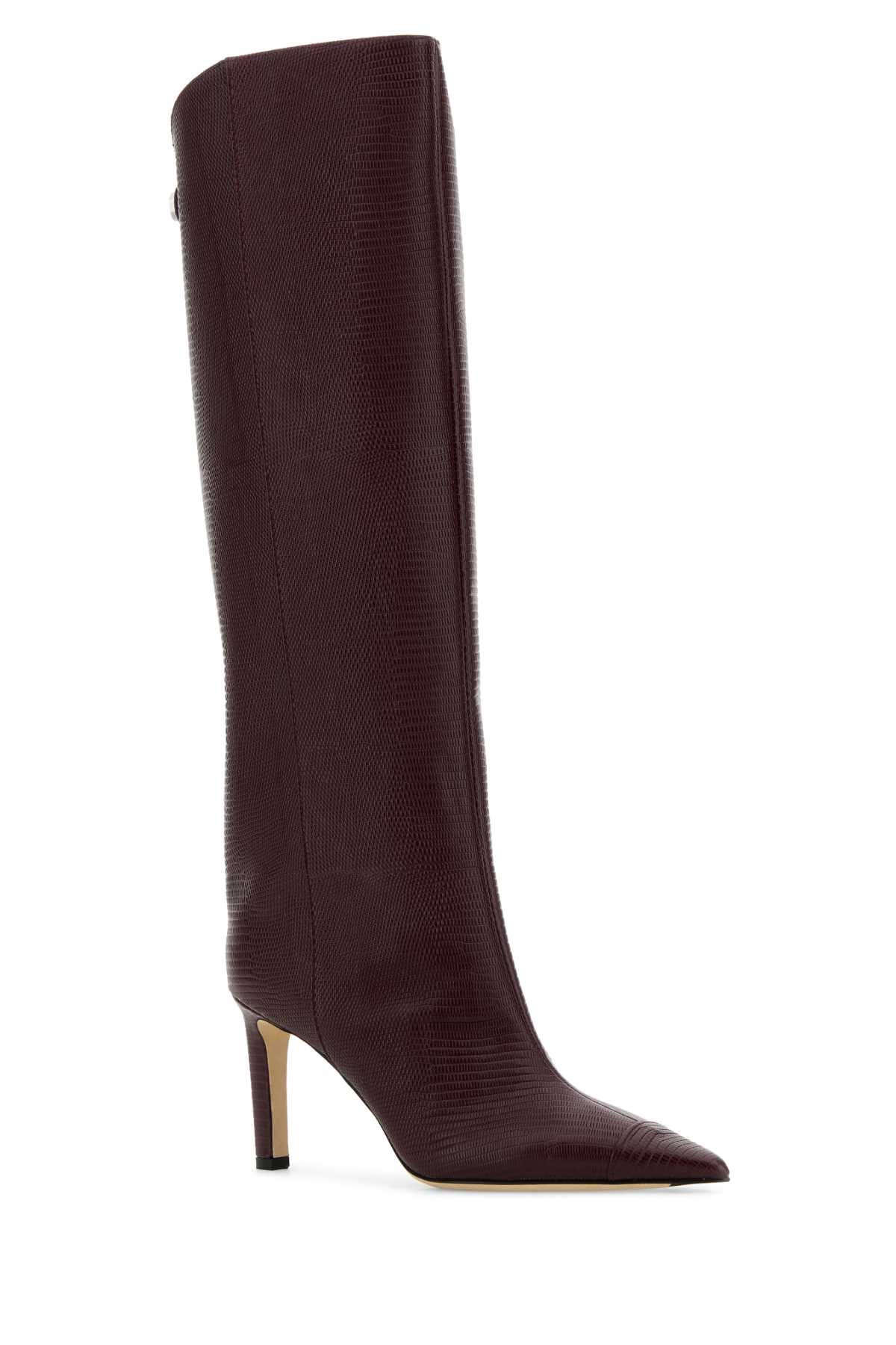 Jimmy Choo Tyrian Purple Leather Alizze Boots In Burgundy