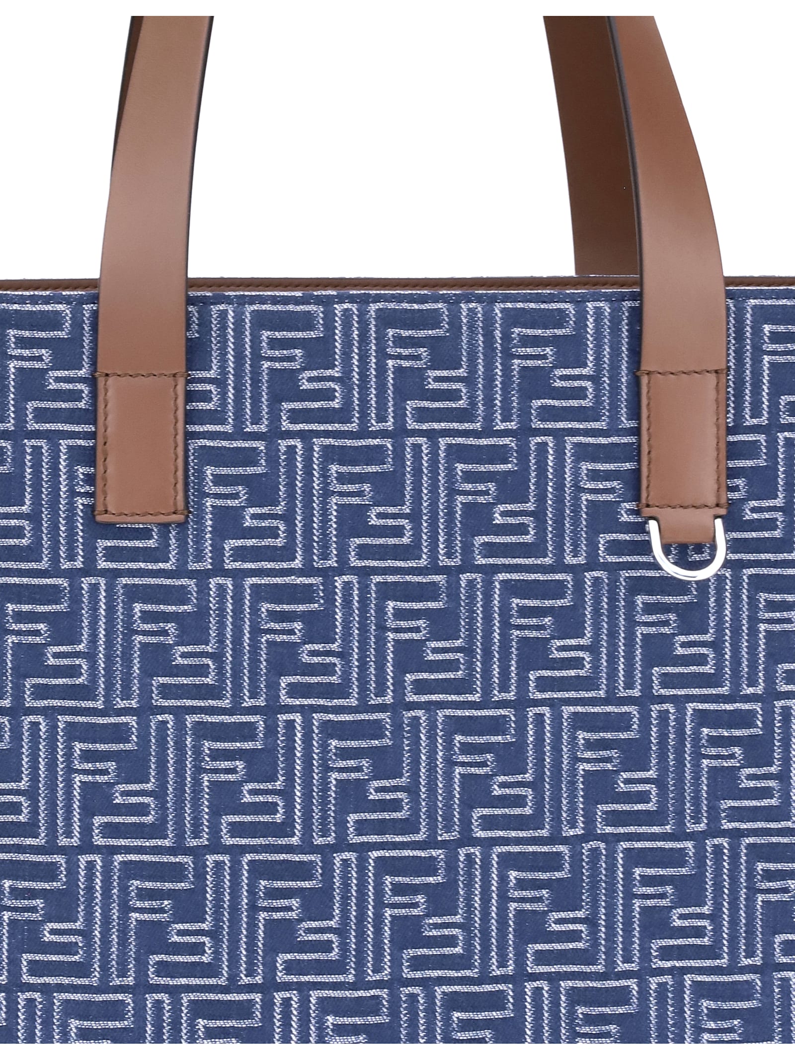 Fendi Embroderied Denim Tote Bag