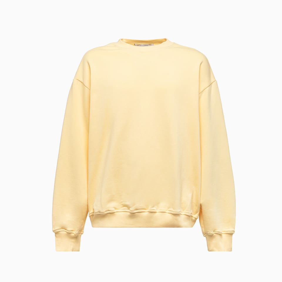 Mouty Crew Neck Sweatshirt In Yellow Cotton