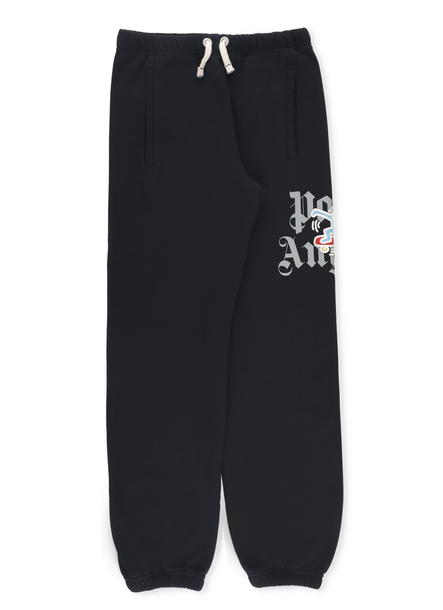 Shop Palm Angels Pants With Logo In Nero