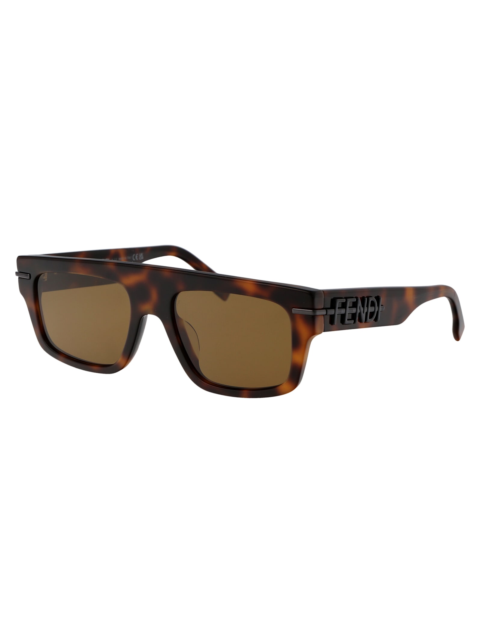 Shop Fendi Graphy Sunglasses In 53e Blonde Havana / Brown