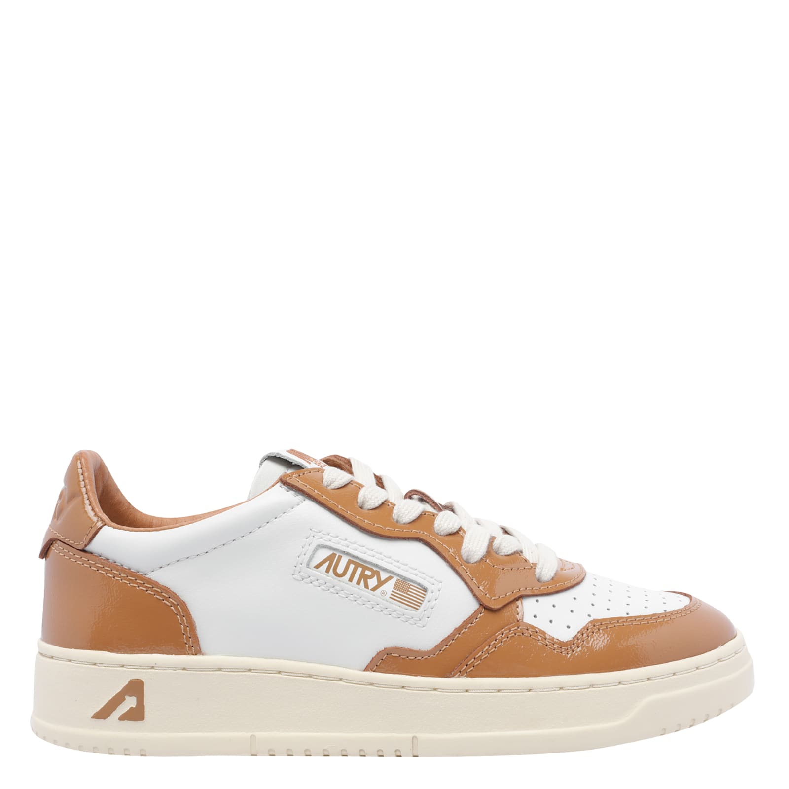 Autry Medalist Leather Low-top Sneakers In Brown