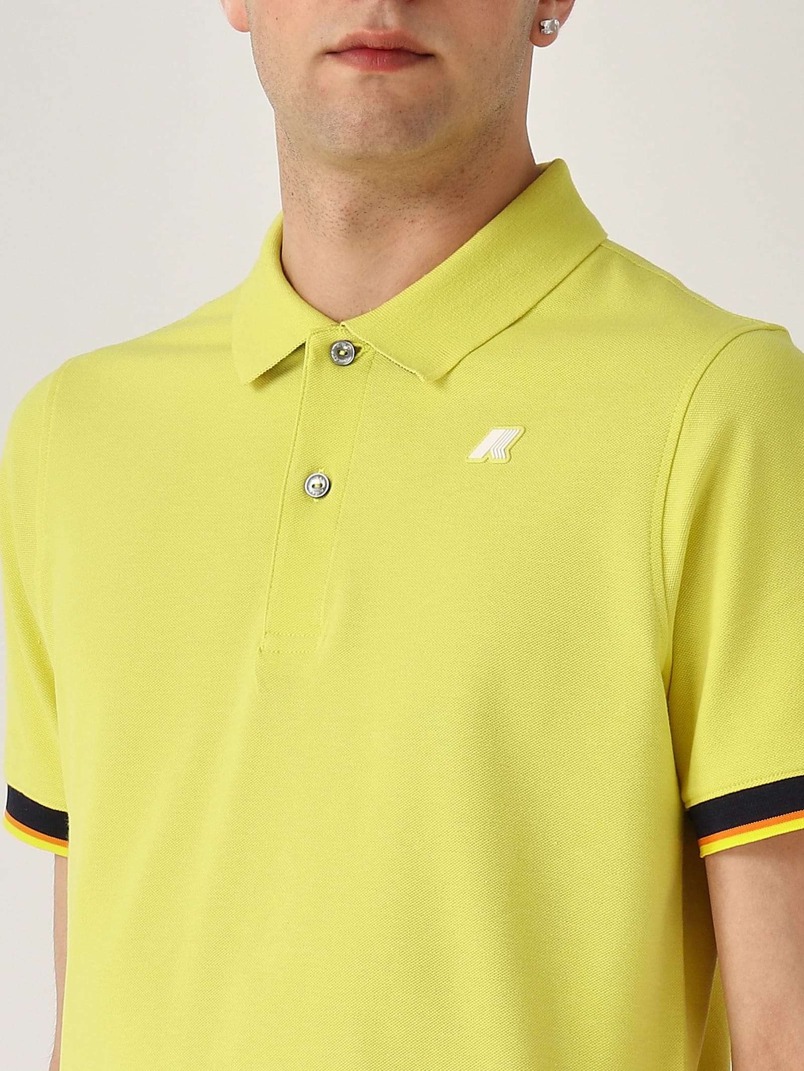 K-way Vincent Pique Sottocollo In Contrasto Polo In Yellow