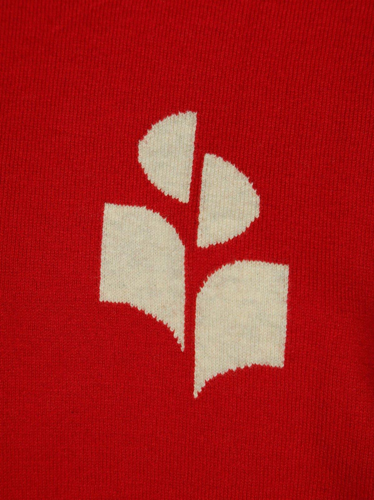 Isabel Marant Étoile Womens Poppy Red Round-knit Knitted Cotton And Wool-blend Jumper