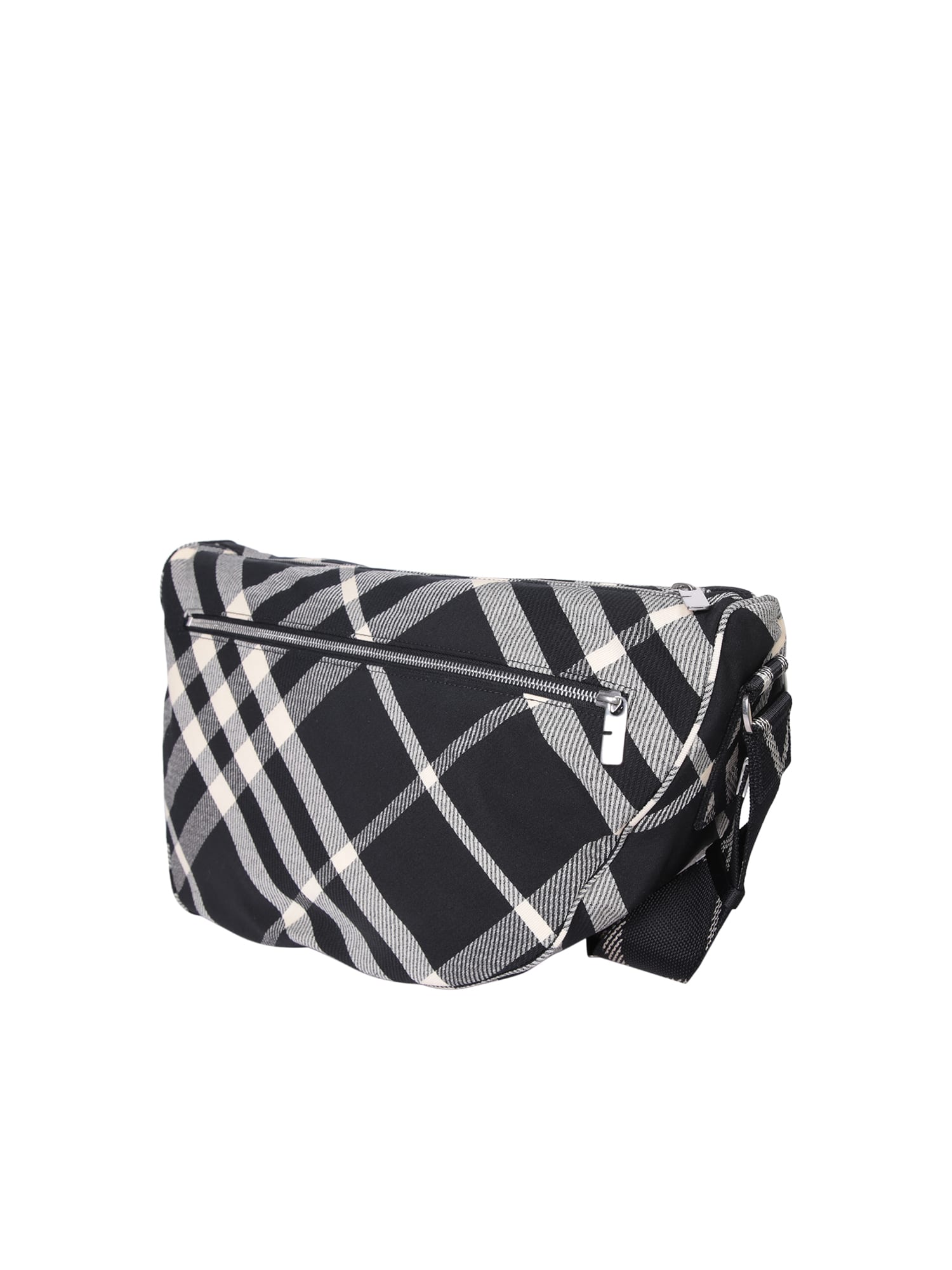 Shop Burberry Black Shield Check Messenger Bag