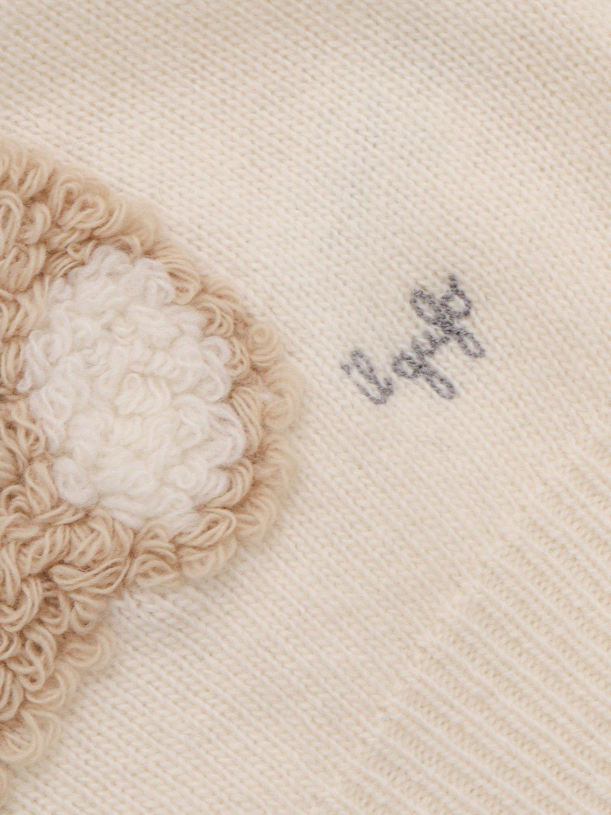 Il Gufo Emroidered Jumper In Latte/nube