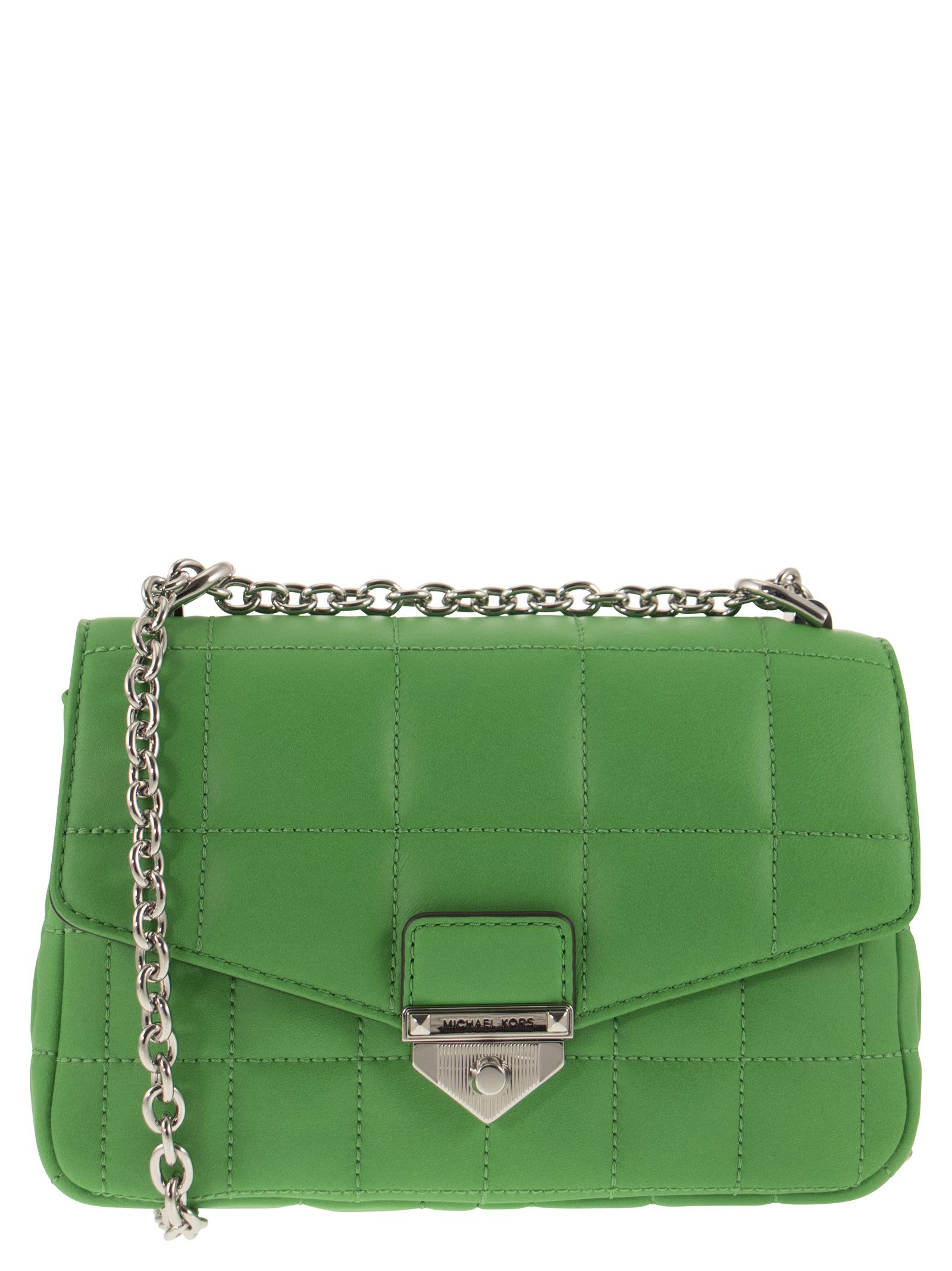Shop Michael Michael Kors Soho Small Quilted Leather Shoulder Bag In Palm