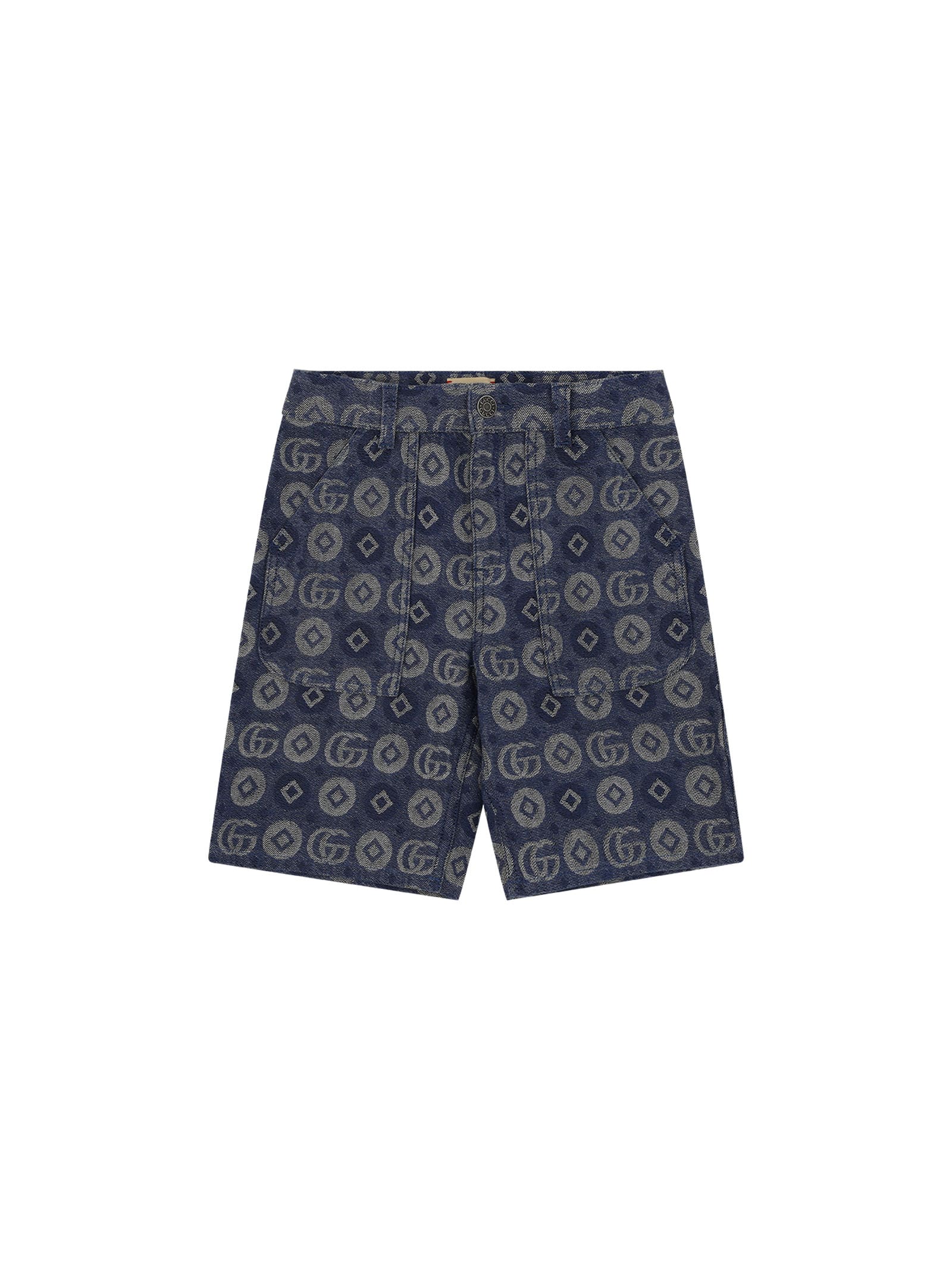 Gucci Kids' Shorts For Boy In Blue/ivory