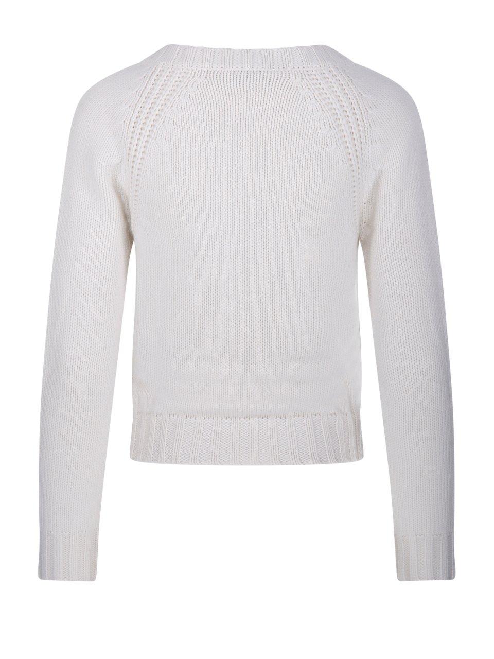 Max Mara White Cashmere Cancan Sweater In White