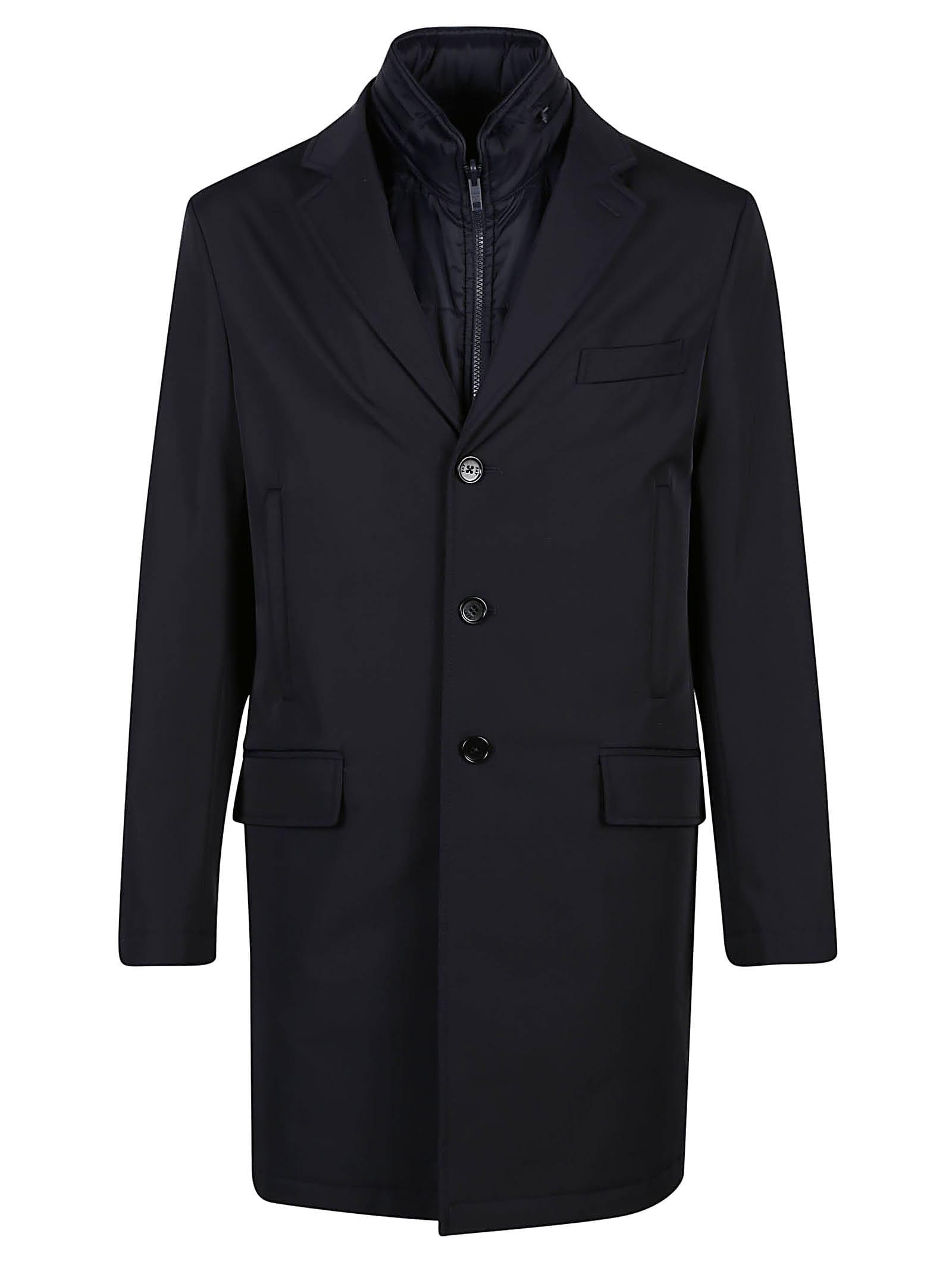 Shop Fay Stretch Double Coat In Blu Navy
